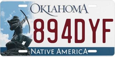 OK license plate 894DYF