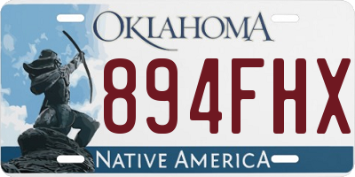 OK license plate 894FHX