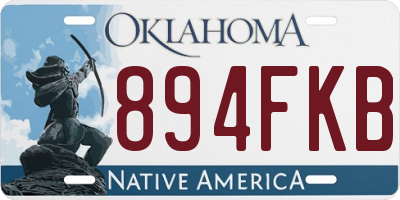 OK license plate 894FKB
