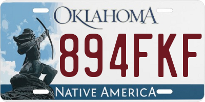OK license plate 894FKF