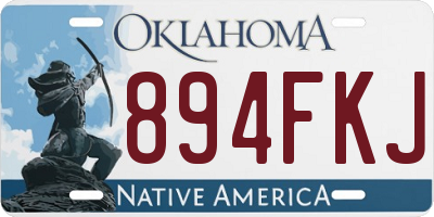 OK license plate 894FKJ