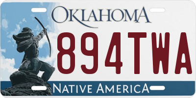OK license plate 894TWA