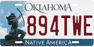 OK license plate 894TWE