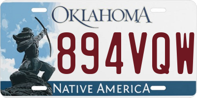 OK license plate 894VQW