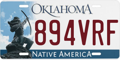 OK license plate 894VRF