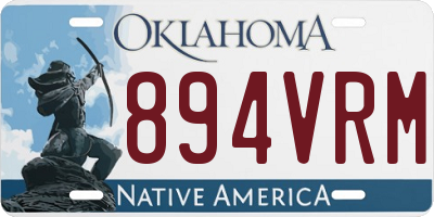 OK license plate 894VRM