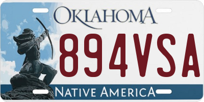 OK license plate 894VSA