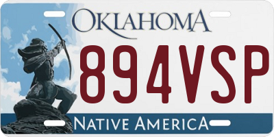 OK license plate 894VSP