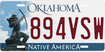 OK license plate 894VSW