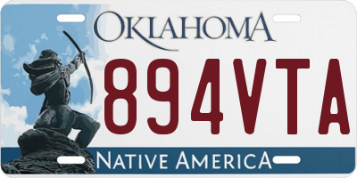 OK license plate 894VTA