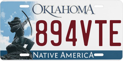 OK license plate 894VTE