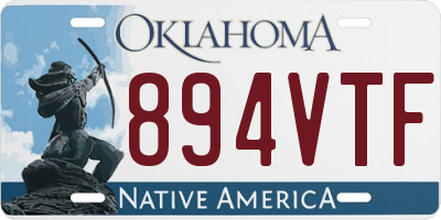 OK license plate 894VTF