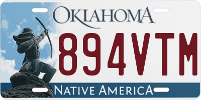 OK license plate 894VTM