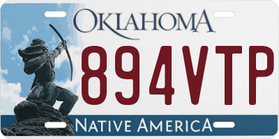 OK license plate 894VTP