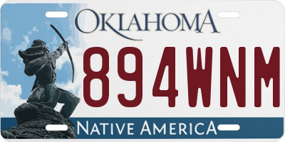 OK license plate 894WNM