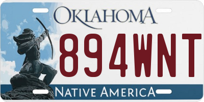 OK license plate 894WNT