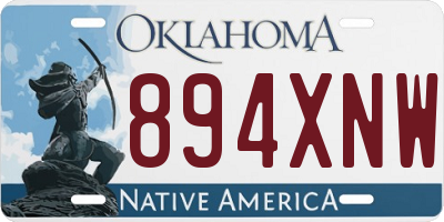 OK license plate 894XNW