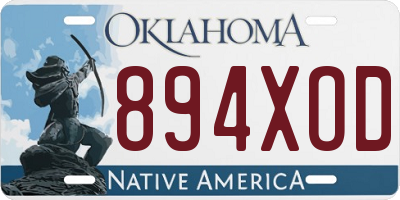 OK license plate 894XOD