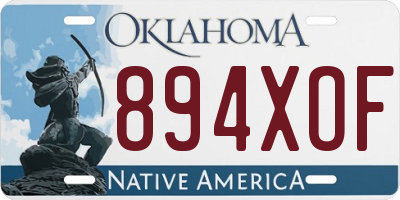OK license plate 894XOF