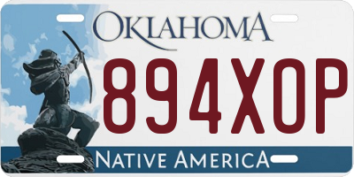 OK license plate 894XOP