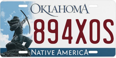 OK license plate 894XOS