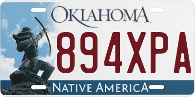 OK license plate 894XPA
