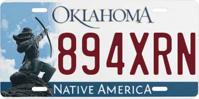 OK license plate 894XRN