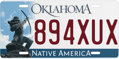 OK license plate 894XUX