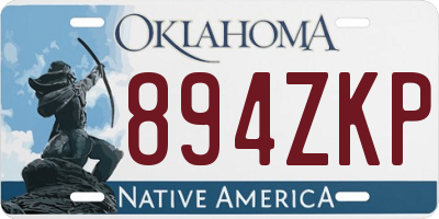 OK license plate 894ZKP