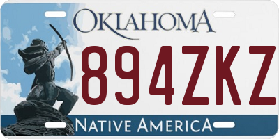 OK license plate 894ZKZ