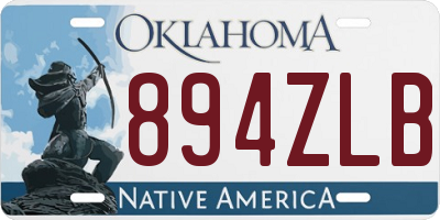 OK license plate 894ZLB