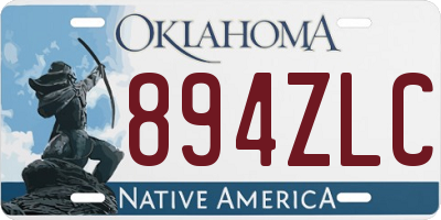 OK license plate 894ZLC