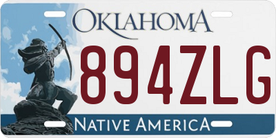OK license plate 894ZLG