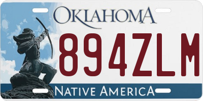 OK license plate 894ZLM