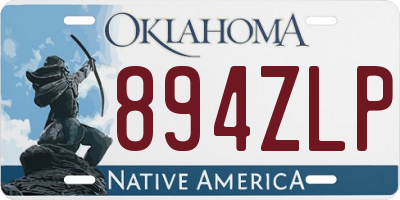 OK license plate 894ZLP