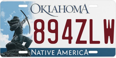OK license plate 894ZLW