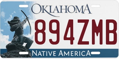 OK license plate 894ZMB