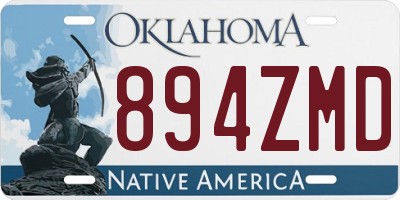 OK license plate 894ZMD