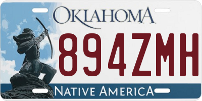 OK license plate 894ZMH