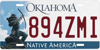 OK license plate 894ZMI