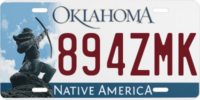 OK license plate 894ZMK