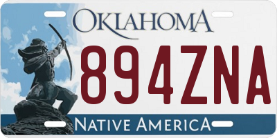 OK license plate 894ZNA