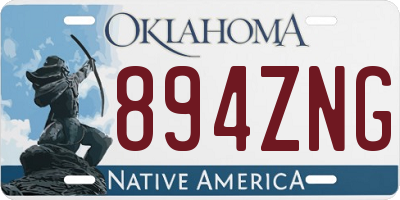 OK license plate 894ZNG