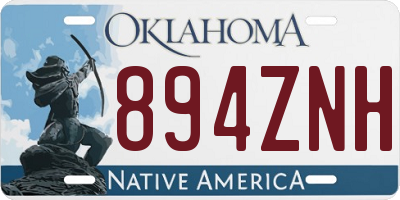 OK license plate 894ZNH