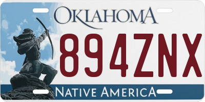 OK license plate 894ZNX