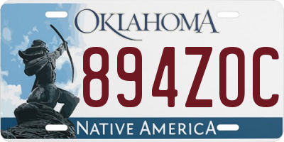 OK license plate 894ZOC