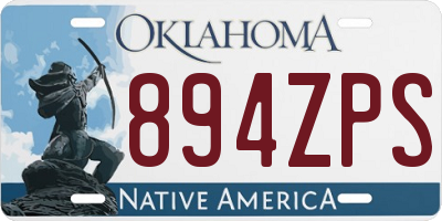 OK license plate 894ZPS