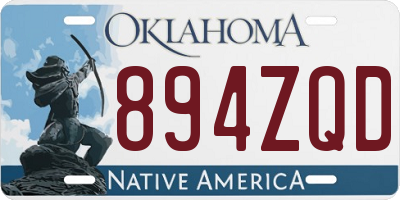 OK license plate 894ZQD