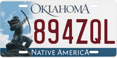 OK license plate 894ZQL