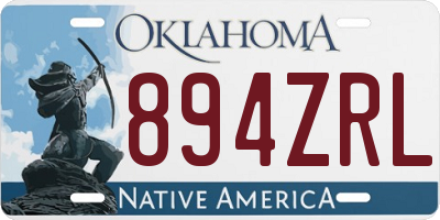 OK license plate 894ZRL